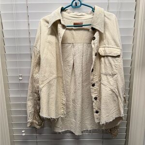 Umgee Cream Textured Button-Up Shirt